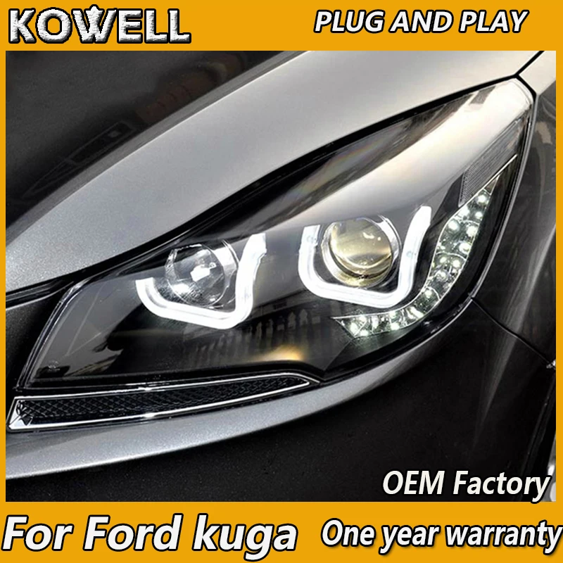 KOWELL автомобильный Стайлинг для Ford kuga головной светильник s 2013-2015 Escape светодиодный