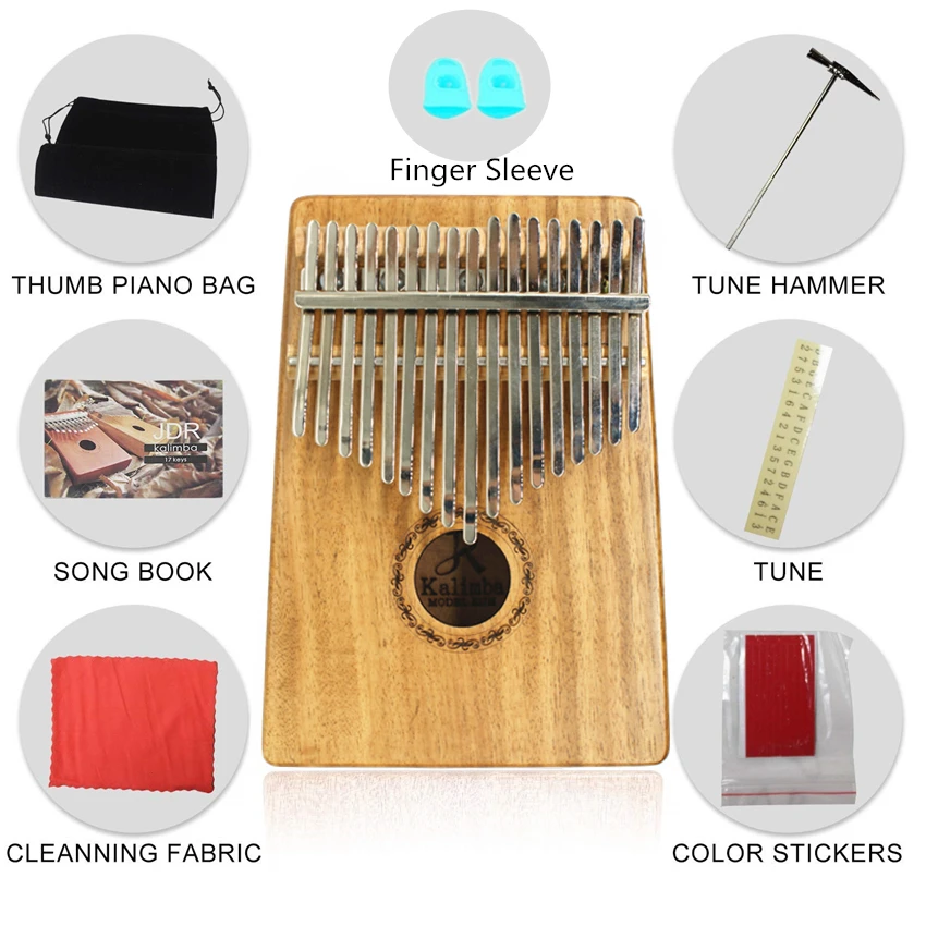 JDR 17 клавишный палец Kalimba Mbira Sanza большой пианино сумка для начинающих клавиатура