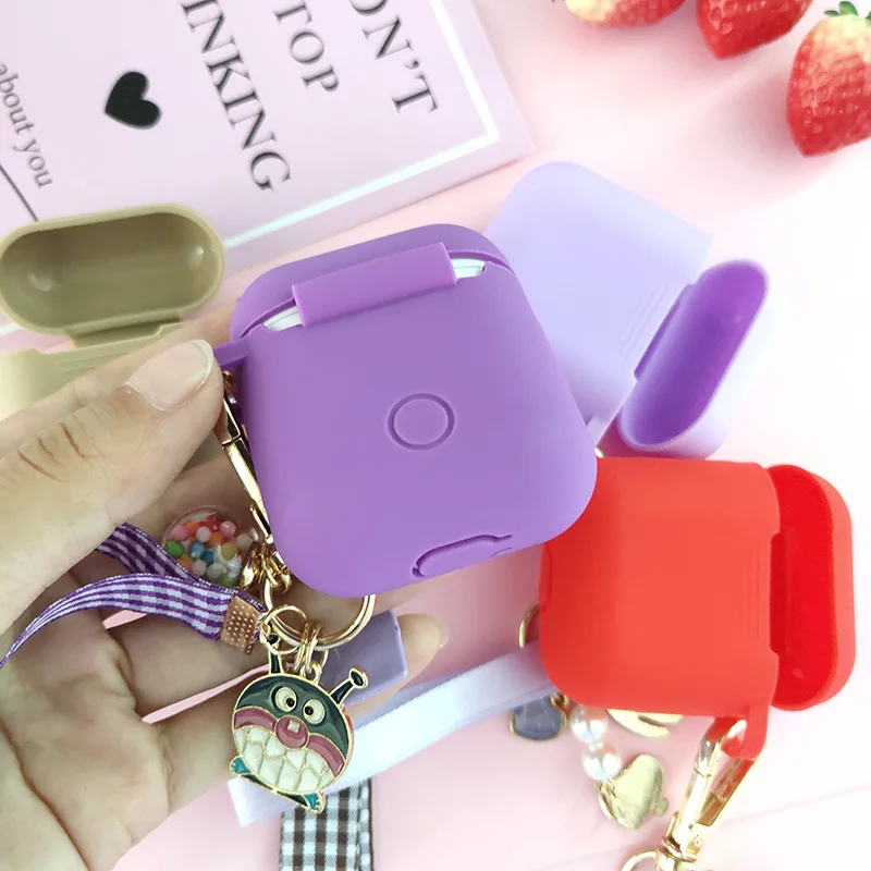 Милый красный кристалл брелок-Вишня силиконовый чехол для Apple AirPods зарядная коробка Bluetooth наушники защитный чехол Аксессуары