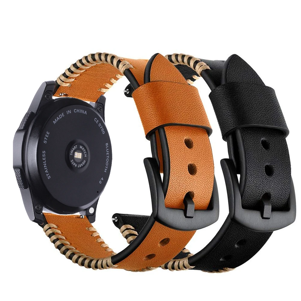 Ремешок из натуральной кожи для xiaomi huami amazfit pace lite ремешок для Amazfit Pace Stratos 2 для samsung gear S3 Frontier Classic