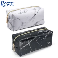 nordic style marble pencil case for girls makeup storage pencil bag marble pattern big capacity pencil box school supplies