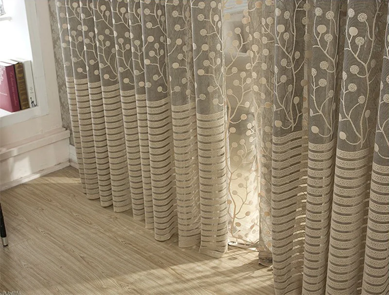 Тюль с цветочным узором занавеска в виде листика дерева Декор для дома дверная