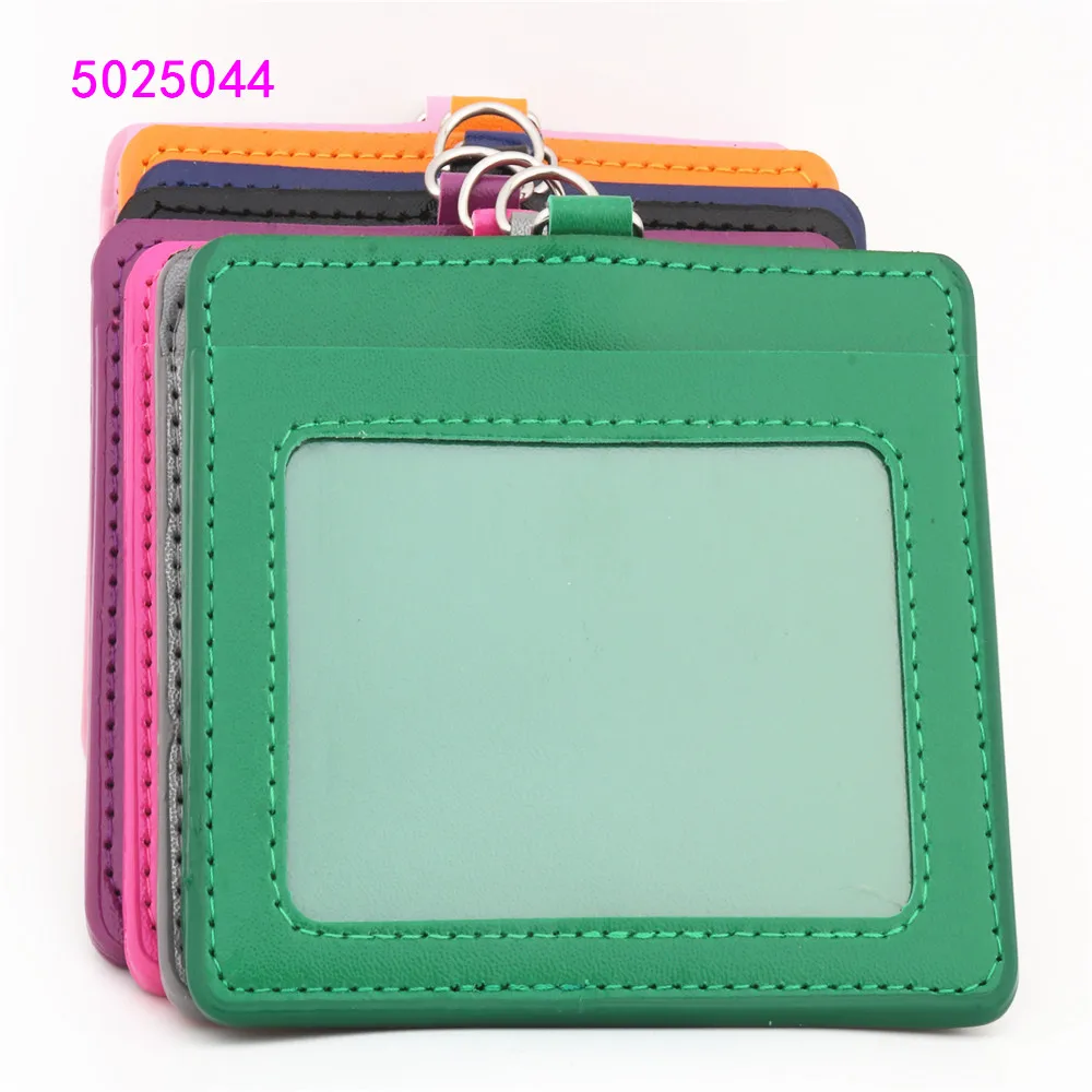 Бейдж двусторонний из ПУ кожи держатель для банковской и кредитной карты с