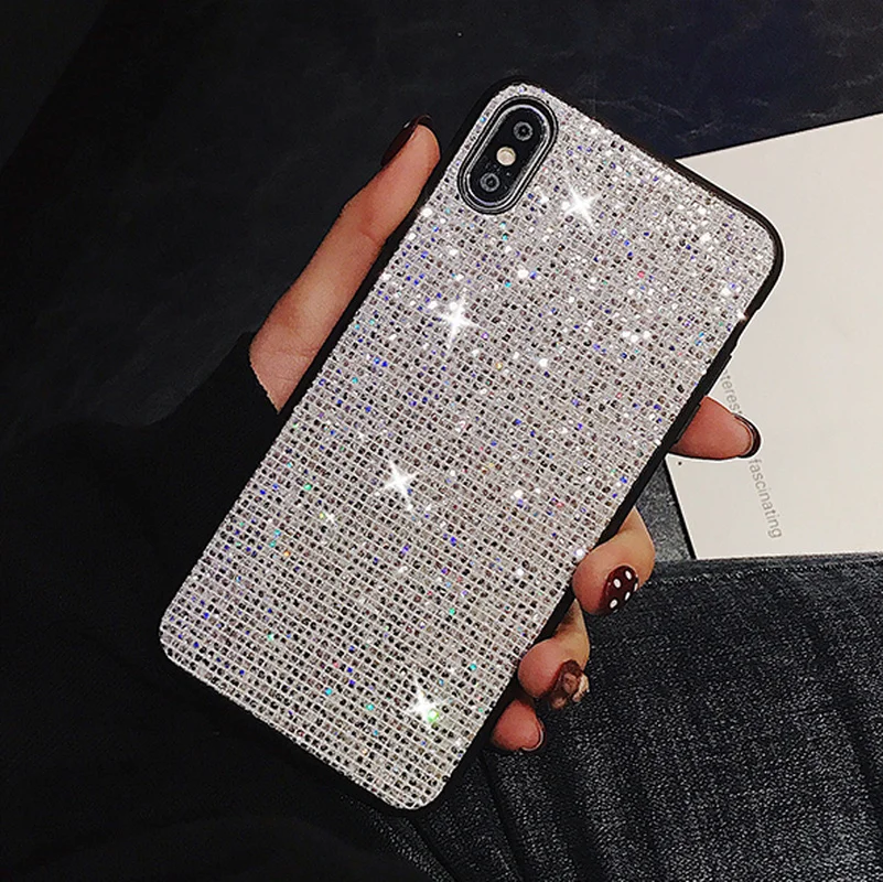 

Fashion Bling Crystal Shining Case For iPhone 6 6S 7 8 Plus Diamond Glitter Case For Huawei P20 Pro Lite Nova 2s 3 3e 3i Cover