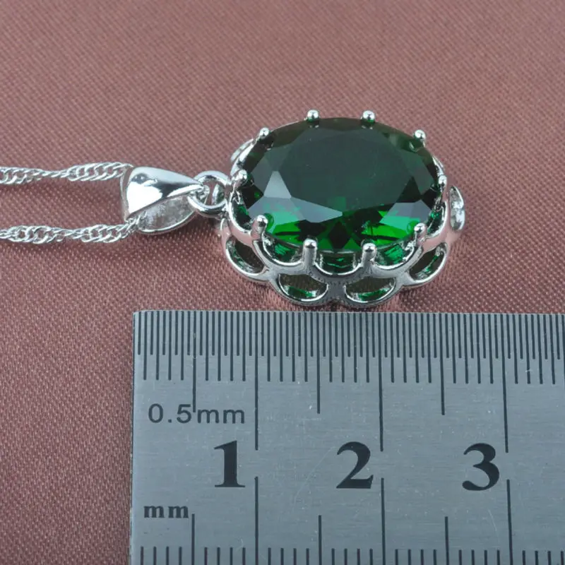 Качественный Зеленый Цирконий камень женские 925 Серебряные Ювелирные наборы
