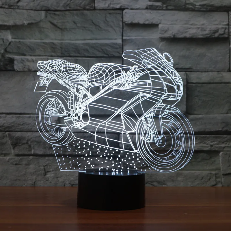 Светодиодная 3d-лампа autocycle меняющая цвет для мотоцикла | Лампы и освещение