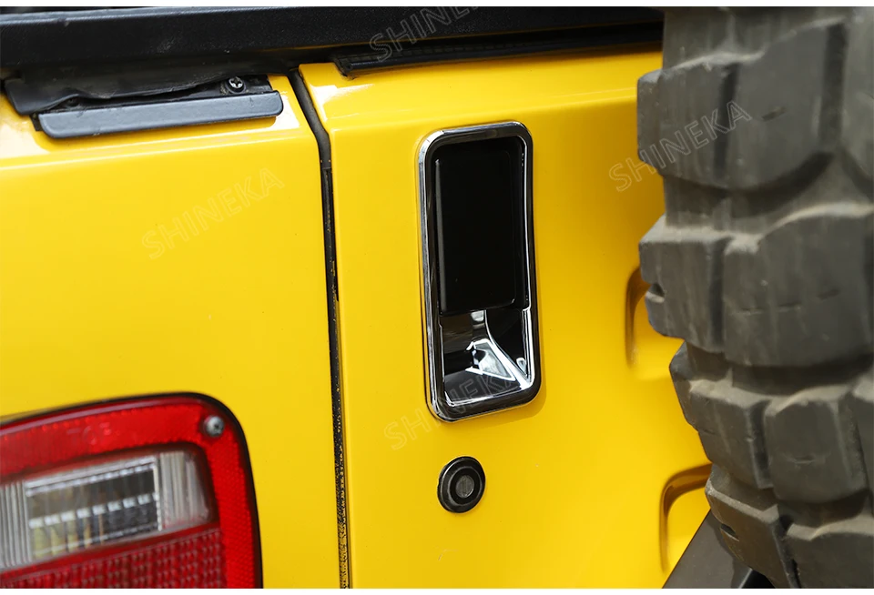 SHINEKA Автомобильная наклейка для Jeep Wrangler TJ 1997-2006 хромированная задняя дверная ручка Накладка для Jeep Wrangler TJ наклейка