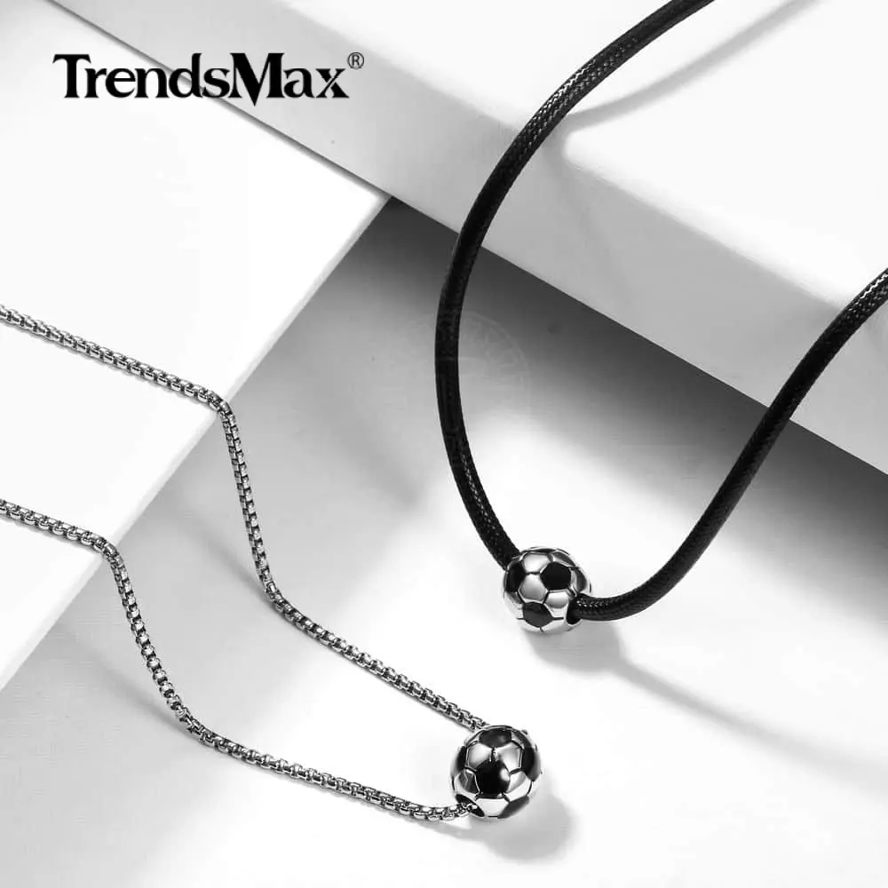 Trendsmax Подвеска для футбола ожерелье из нержавеющей стали спортивный чокер мужчин