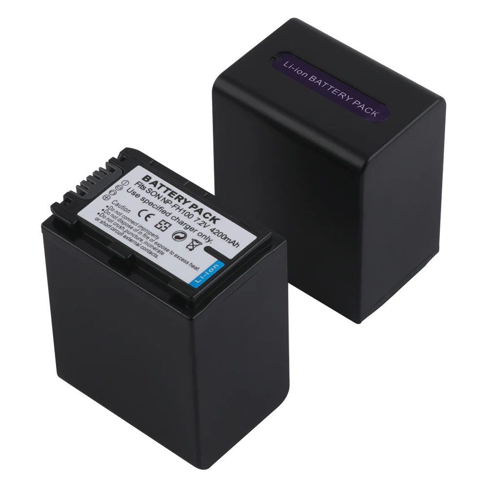 2 шт. 4200 мА/ч NP FH100 Батарея + USB Dual Зарядное устройство для sony DCR SX40 SX40R SX41 HDR CX105 FH90 FH70