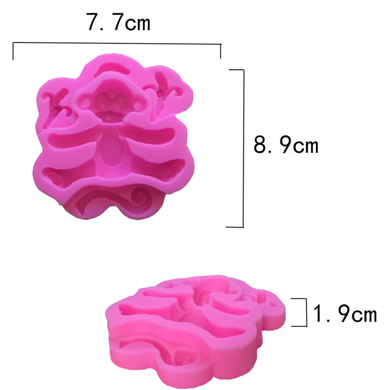 Силиконовая форма для торта с обезьянкой и бананом помадки шоколада силиконовые