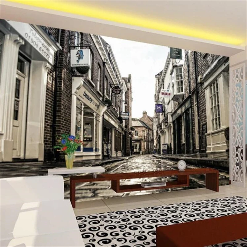 Пользовательские фотообои wellyu 3D европейский город старая улица гостиная спальня