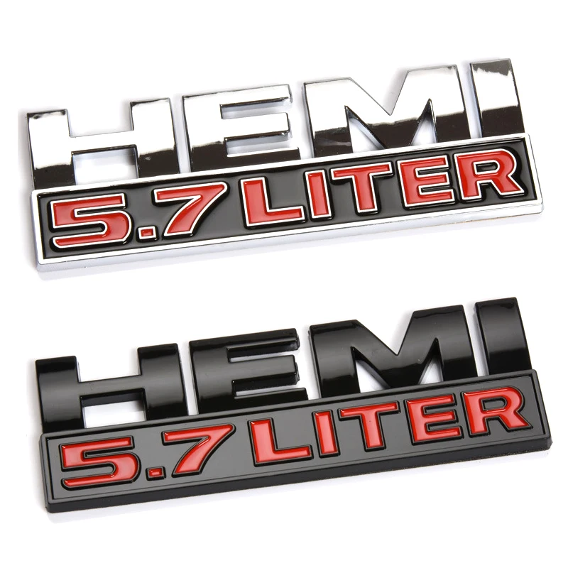 3D стикер для автомобиля 5,7 литр логотип Hemi эмблема табличка значок наклейка для Dodge джип RAM серебро красный автомобильные аксессуары