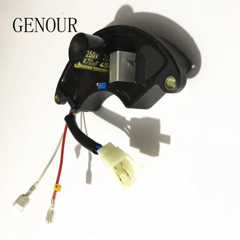 АВР 5,5 кВт для однофазного генератора автоматический регулятор напряжения 6 проводов 5 кВт Автоматический регулятор напряжения 250 В 470 мкФ включен.