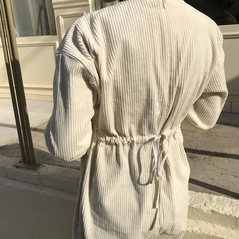 Для женщин платья Chic Lady каваи милый шнурок тонкий вельвет платье Ins Ulzzang Harajuku панк