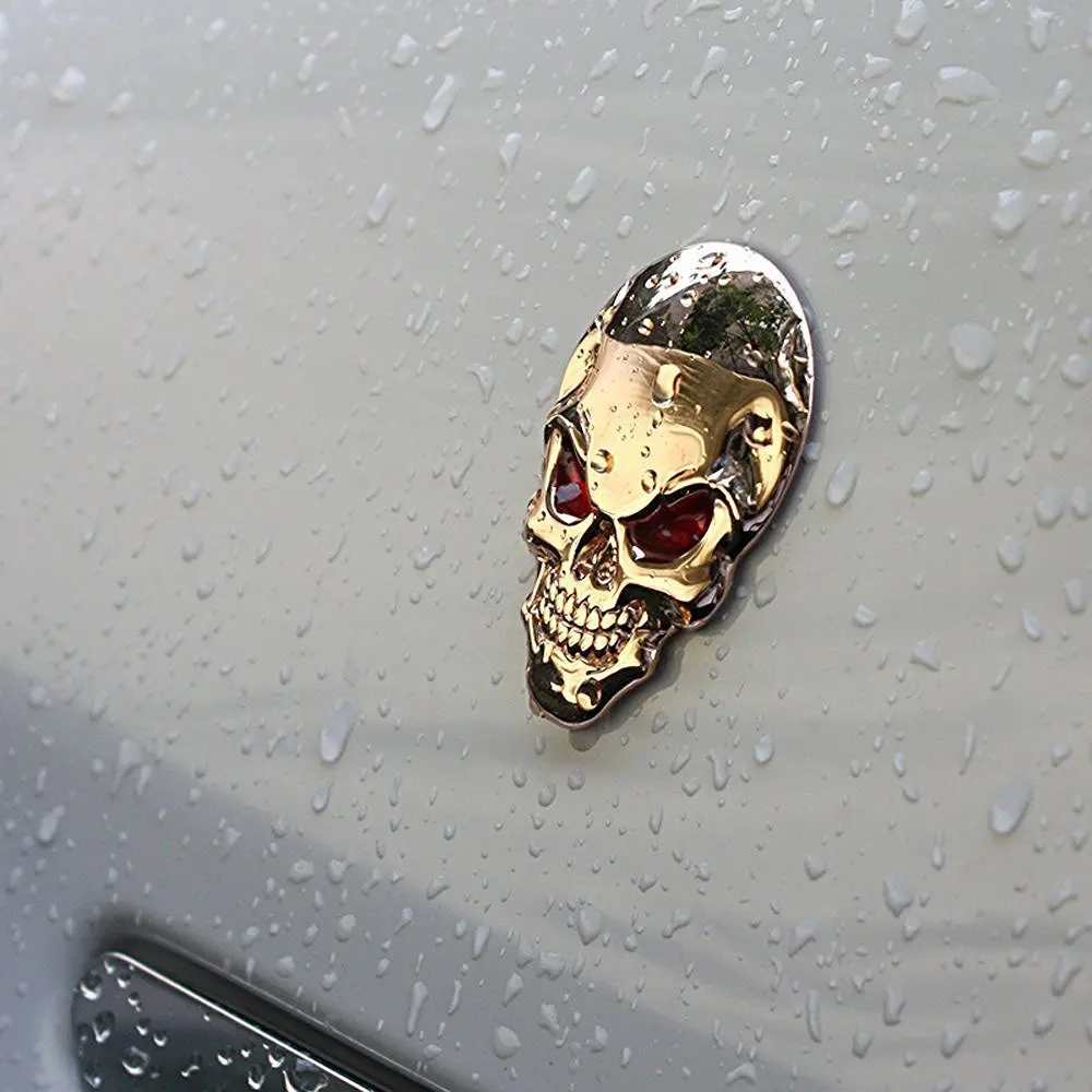 COGEEK 2 шт 3D металлический череп эмблема наклейка с логотипом хлопчатобумажные