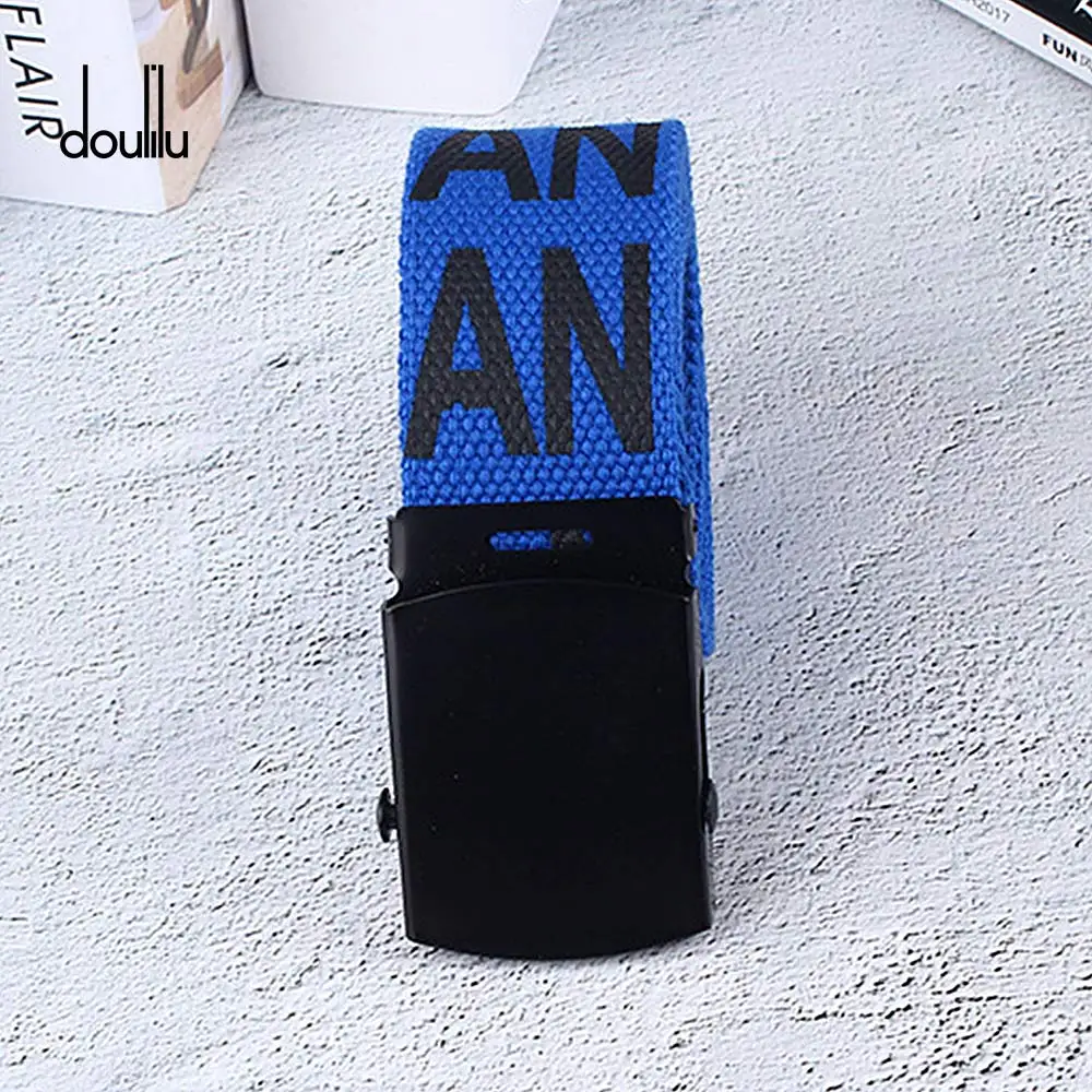 Canvas Belt 115 см нейтральный нейлоновый холщовый ремень с автоматической пряжкой, студенческий ремень, цвет, ремни для мужчин и женщин - Цвет: Canvas Belt