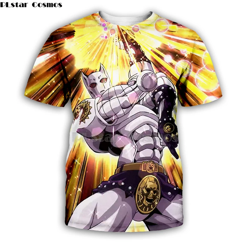 

PLstar Cosmos JoJo Bizarre Adventure Funny t shirts Man/woman Japan Anime Printed Casual Hip Hop Top Tees Male/female-9