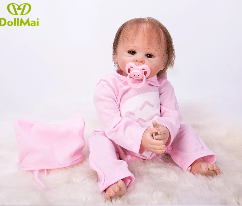 48 см мягкие силиконовые куклы Reborn DOLLMAI 19 &quotручной работы тела классические яркие