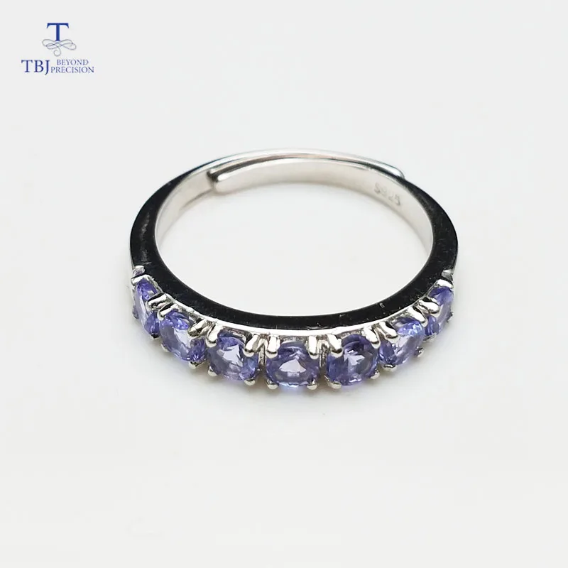 TBJ тонкое маленькое кольцо с натуральным хорошим цветом голубой танзанит