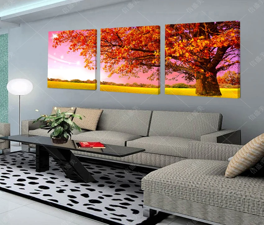 3 Piece Canvas Wall Art Painting Picture Pictures For Living Room Maple Schilderij Minimalist Pintura No Frame | Дом и сад