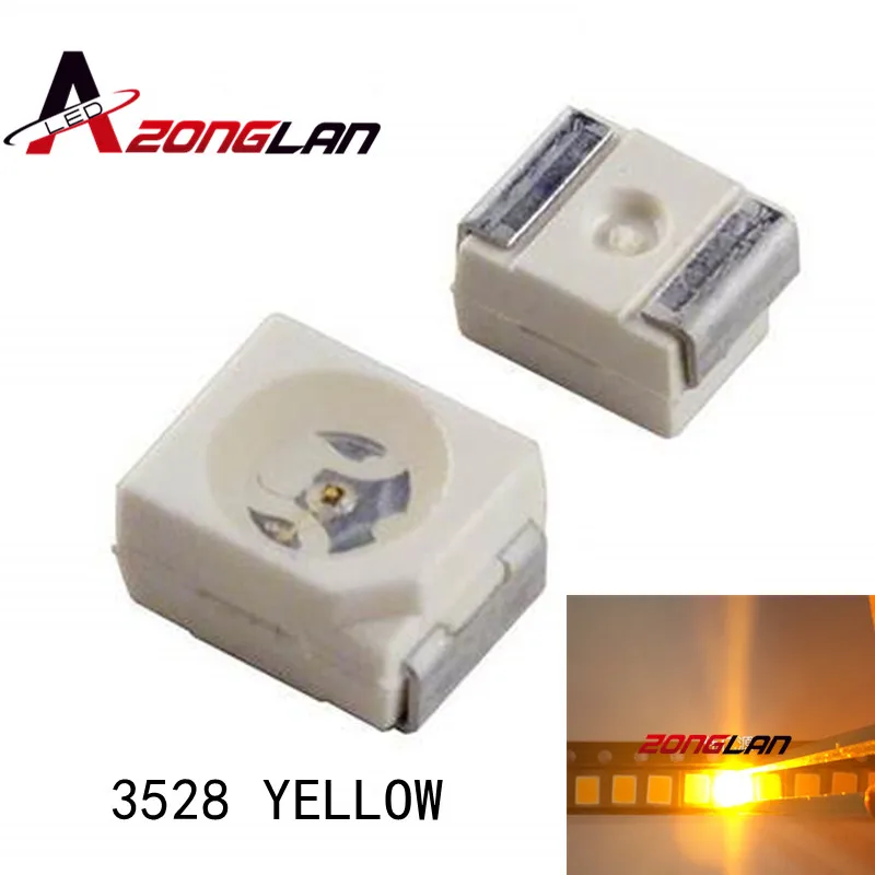 Желтый Мощность Топ 1210 3528 SMD SMT PLCC 2 1500MCD ультра яркий светодиодный Новый