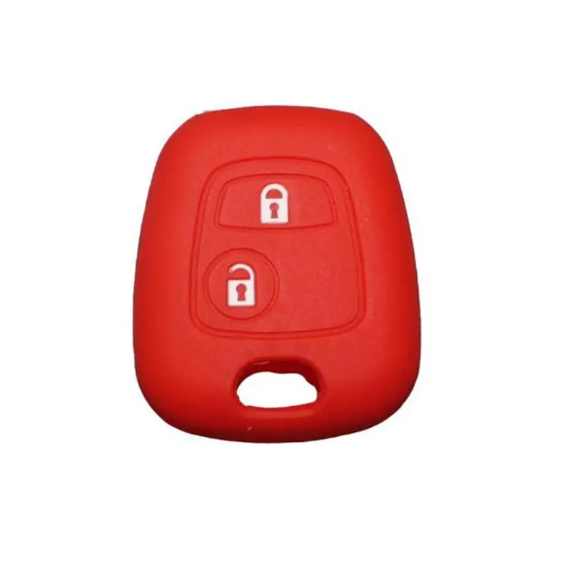 1 шт. силиконовый чехол для ключей для peugeot 206 307 207 408 цвет: черный, синий ключ чехол для ключей Защитная пленка защита Voiture автомобильные аксессуары