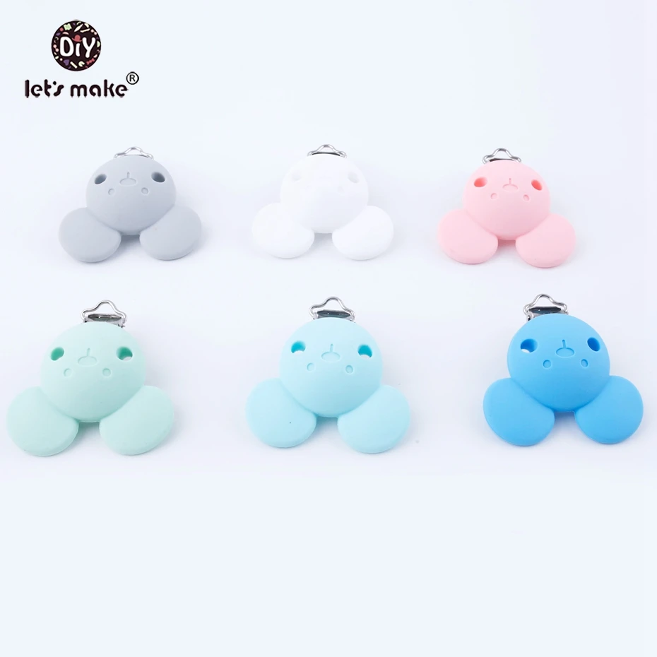 Let's make 10pcs Silicone Bear Head BPA Free Pacifier Clips Holder Cartoon Clip For DIY Dummy Accessories Feeding Toy | Мать и