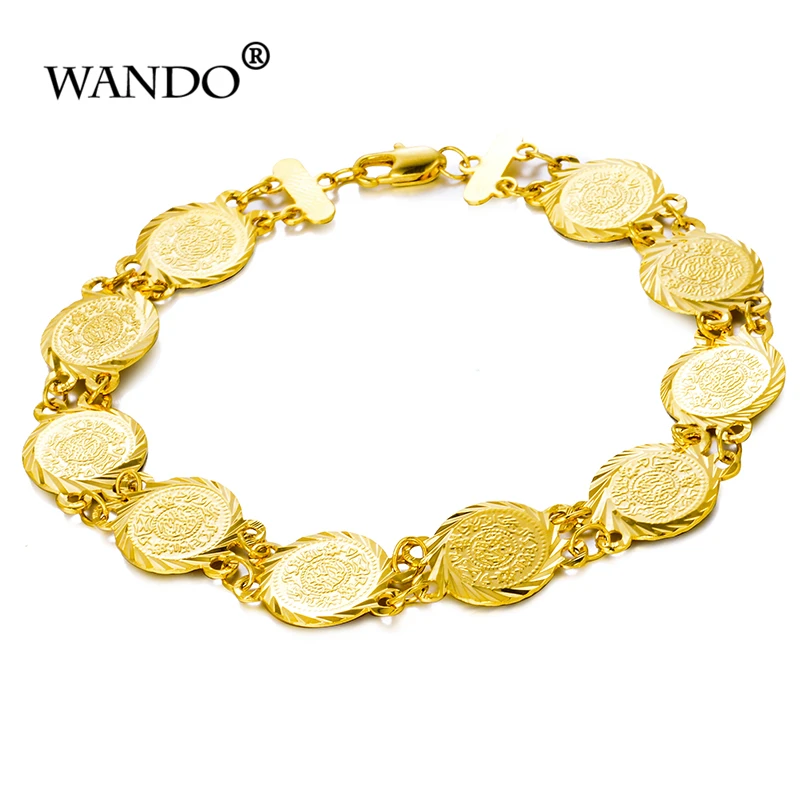 Wando 21 см монета браслет золотые Исламские мусульманские Арабские монеты для