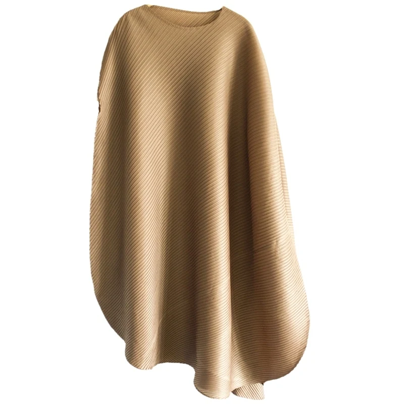 LANMREM 2019 Новая модная женская одежда рукава летучая мышь плиссированные круглый