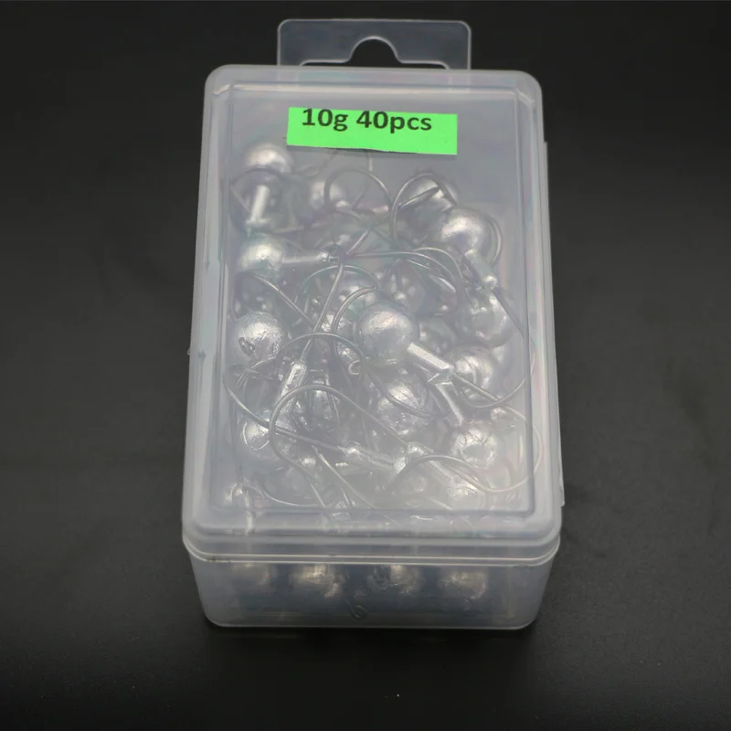 10g 40pcs 50 шт./кор. Lead Jig Head рыболовный крючок Мягкая приманка с высоким содержанием углерода Сталь крючки для фидера для рыбалки 1g 1,5 2Г сети 3,5g 5g 7g 10g 14 г, 20 г - Цвет: 10g 40pcs