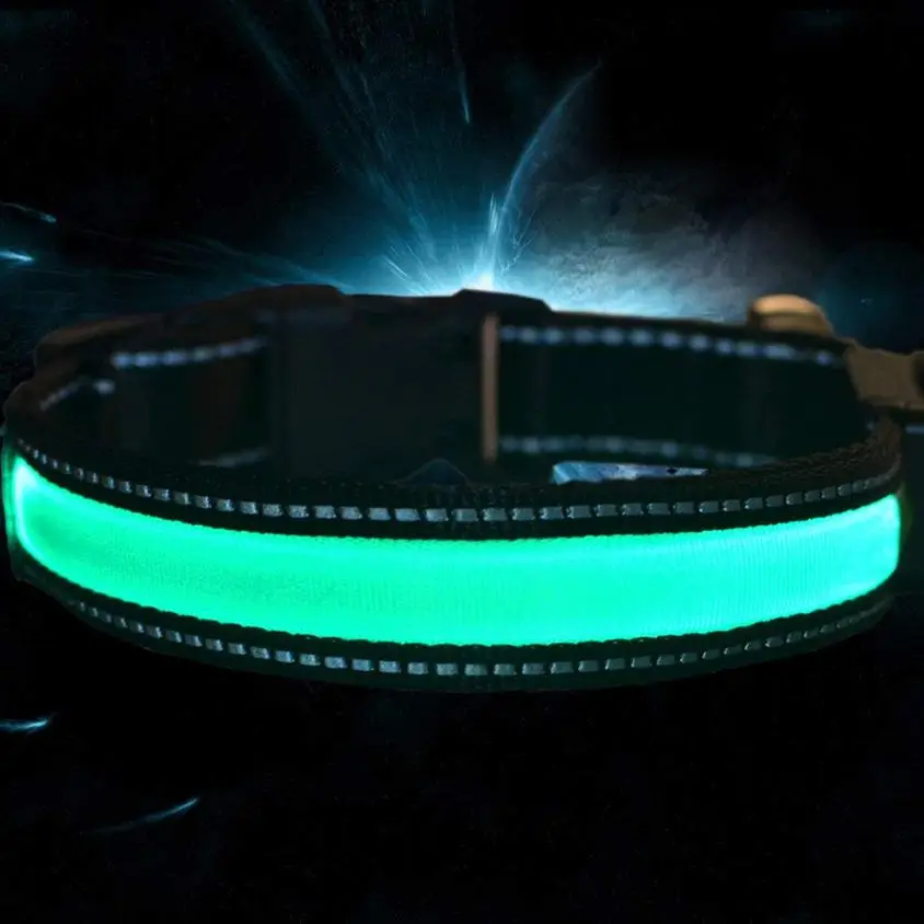 Умный электронный светодиодный светильник на солнечной батарее с usb-зарядкой, ошейник для домашних животных, нейлоновый безопасный светящийся ошейник, ошейник для домашних животных, поставщик для собак