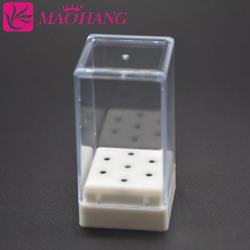 MAOHANG 7 отверстий дизайн ногтей дрель шлифовальные головки бит держатель дисплей коробка для хранения ногтей сверла контейнер выставочная стойка стойки маникюр