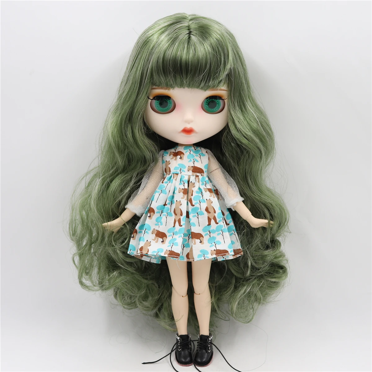 Ледяной DBS Blyth кукольные 1/6 bjd acticulated кукла шарнирное тело зеленый микс седые