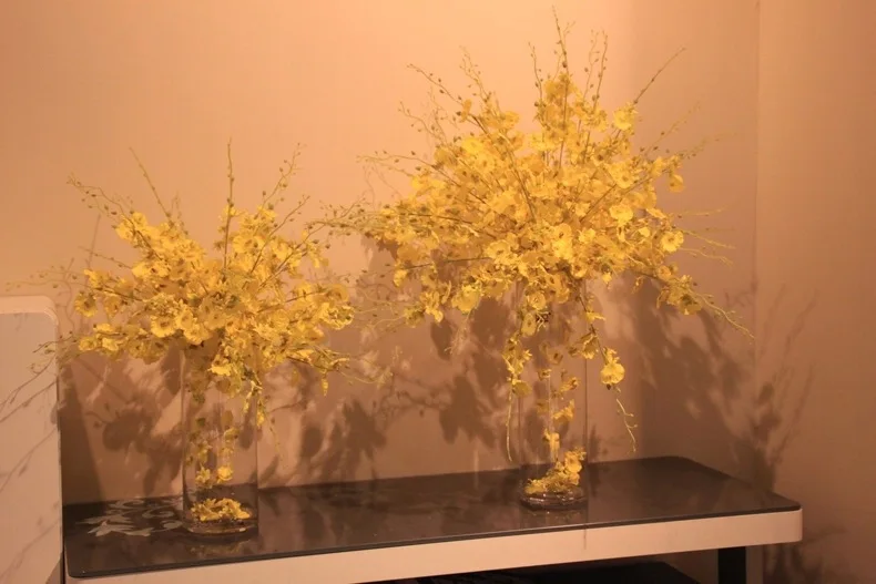 10 Букет танцевальных синих шелковых цветов цветы для пола бабочки орхидеи