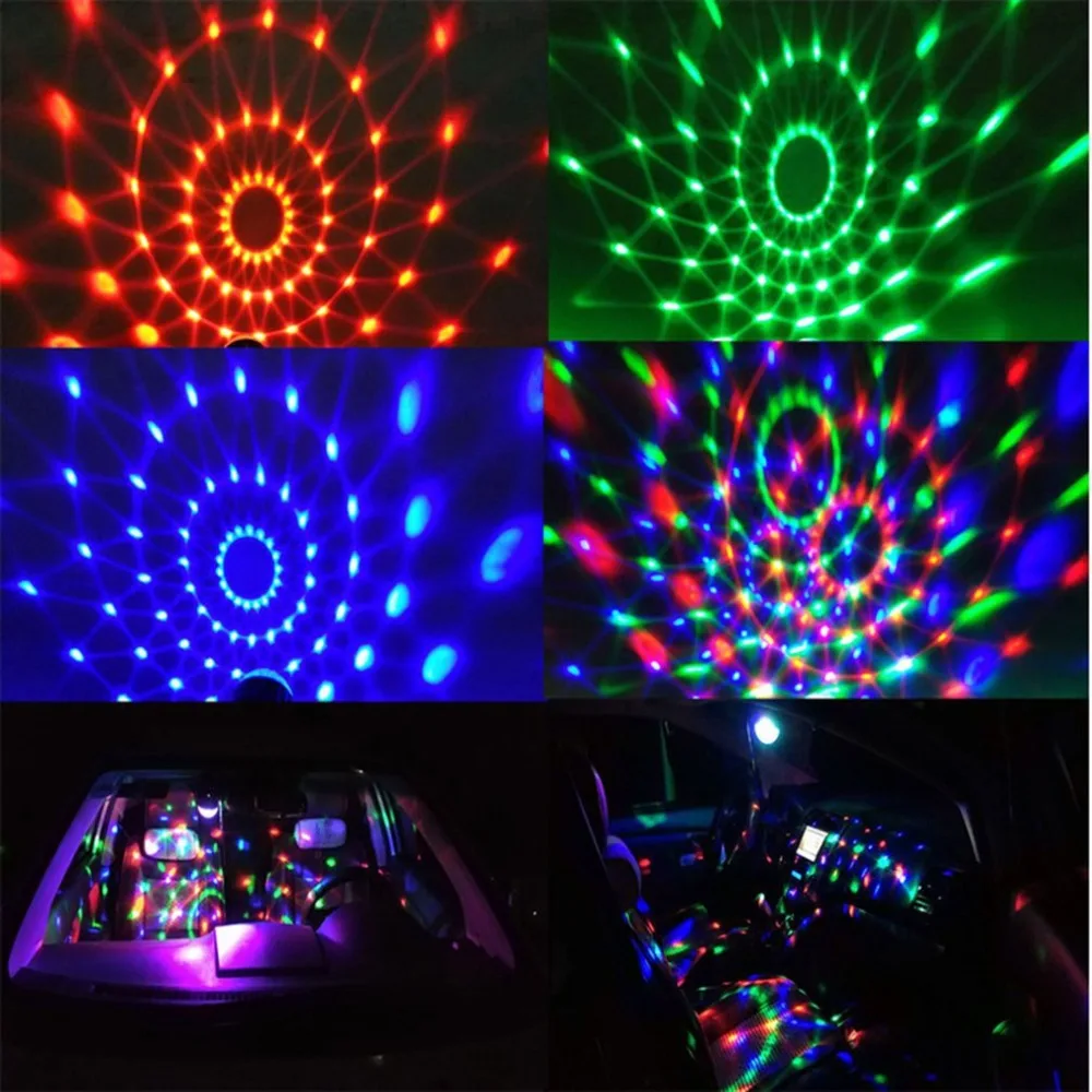 USB RGB LED диско-шар DJ Вечеринка световой эффект удаленный звук активированный