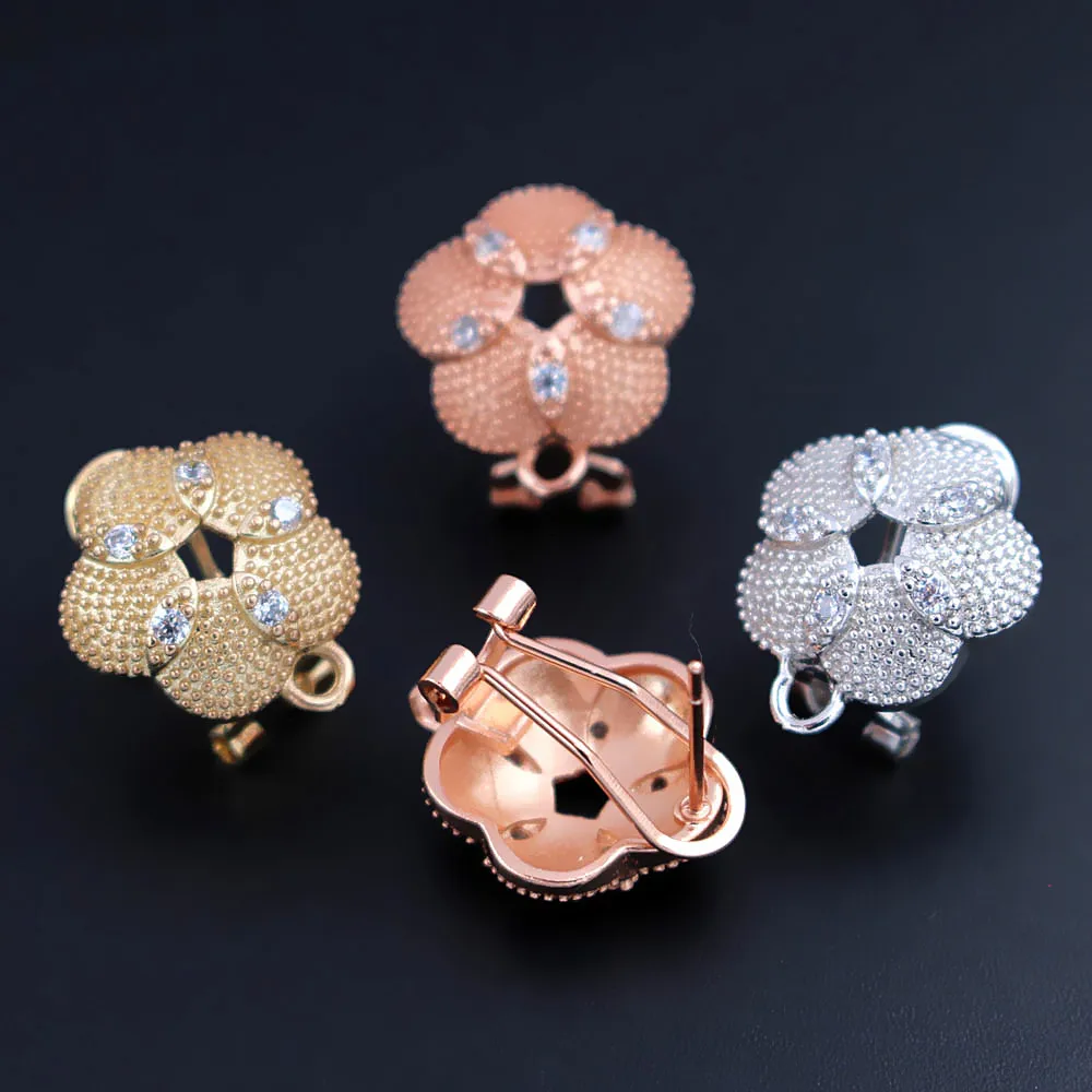 Серьги-клипсы с микрозакрепкой из фианита зажим подвесками металлическая