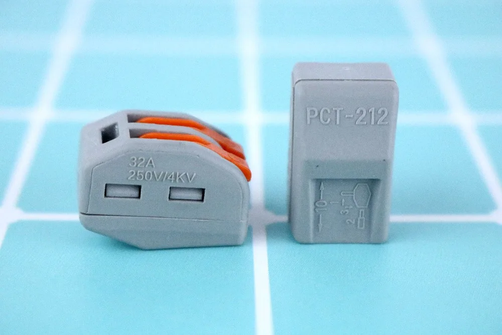 10 шт./лот 222-412 PCT-212 PCT212 Универсальный Компактный проводной разъем 2 pin, проводниковый Блок рычаг 0,08-2.5mm2