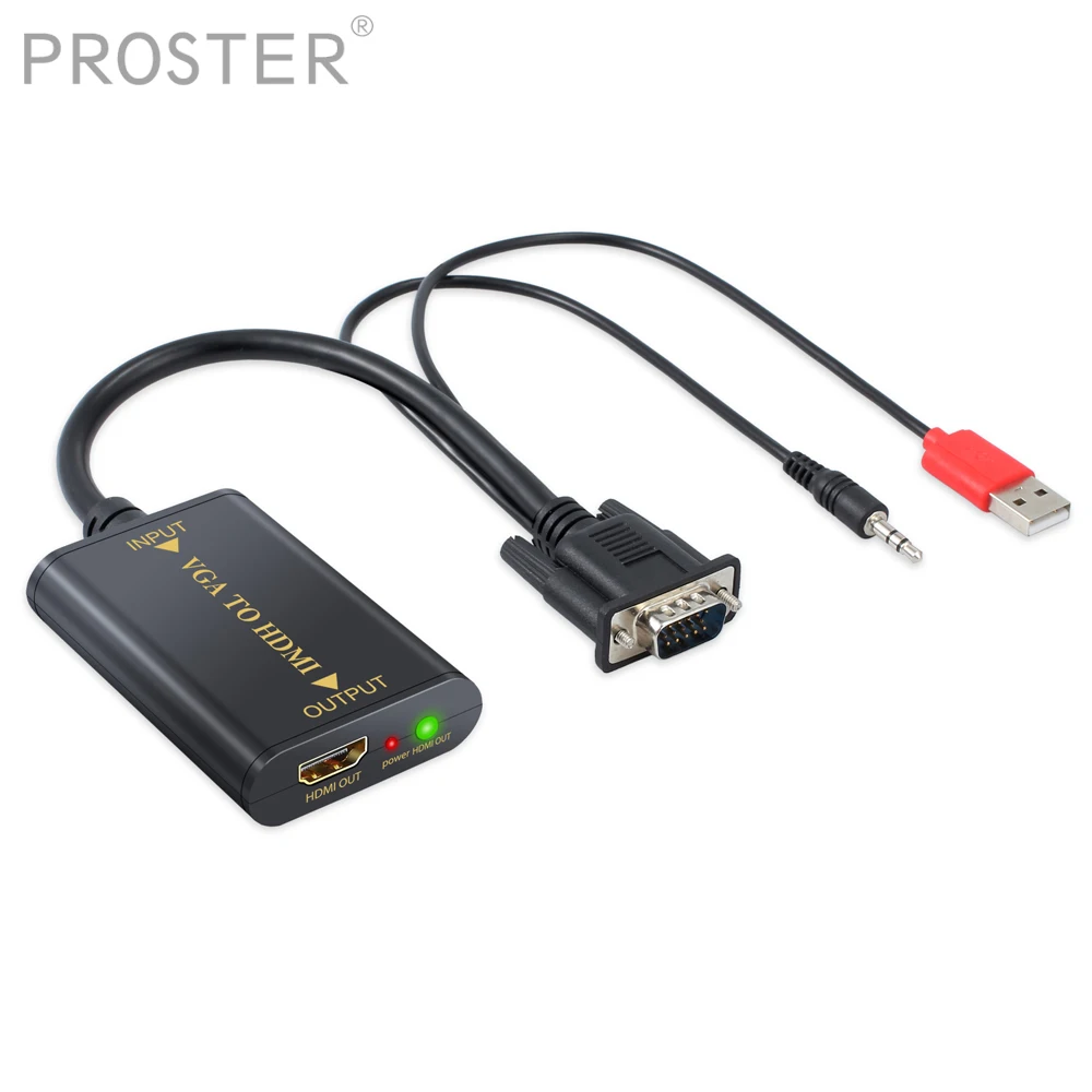 PROZOR HDMI совместимый адаптер конвертер VGA 2CH аудио к DH выход 1080P @ 50/60 Гц для ПК DVD