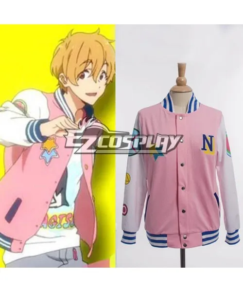 Бесплатно! Iwatobi купальный клуб Haruka Nanase розовый костюм для косплея с капюшоном