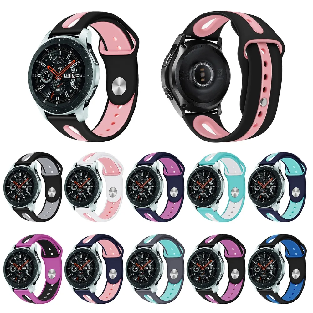 Запасные силиконовые ремешки для смарт часов Samsung Gear S3 Frontier/Gear S3/ Galaxy Watch (46 мм) SM R800