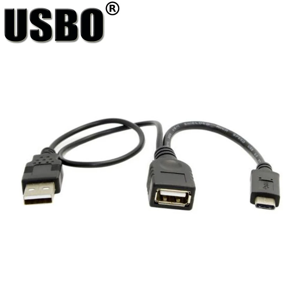 Высокое качество Черный USB3.1 Тип C линия передачи данных Высокоскоростная Тип C male к муфтовый стыковочный USB 2,0 OTG USB соединительный кабель с блоком питания