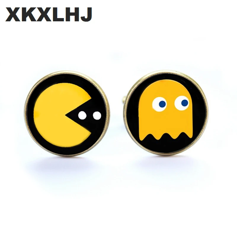 XKXLHJ 2018 новые модные запонки Пакман Pacman для мужских игр круглые запонки|Зажимы