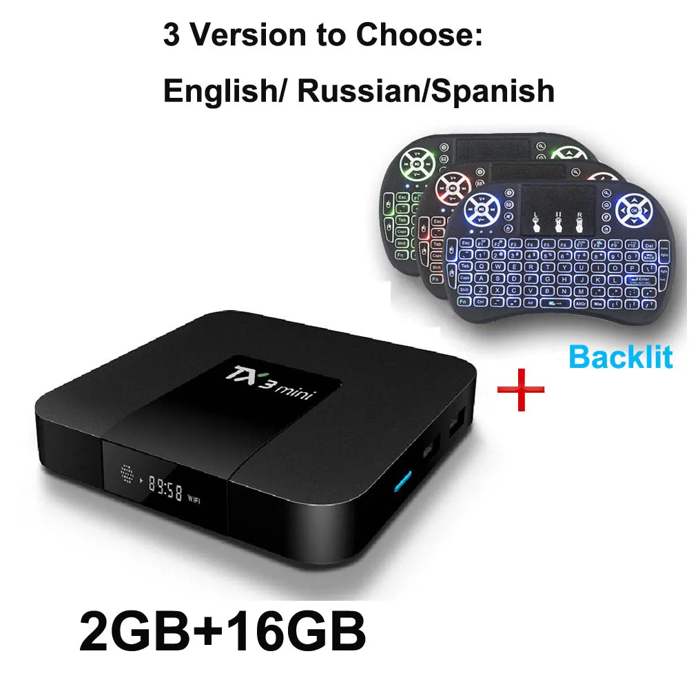 VONTAR TX3 Мини Смарт ТВ приставка Android 8,1 2 Гб 16 Гб Amlogic S905W четырехъядерный ТВ приставка H.265 4 к WiFi медиаплеер TX3mini 1 ГБ 8 ГБ - Цвет: 2G 16G backlit keybo