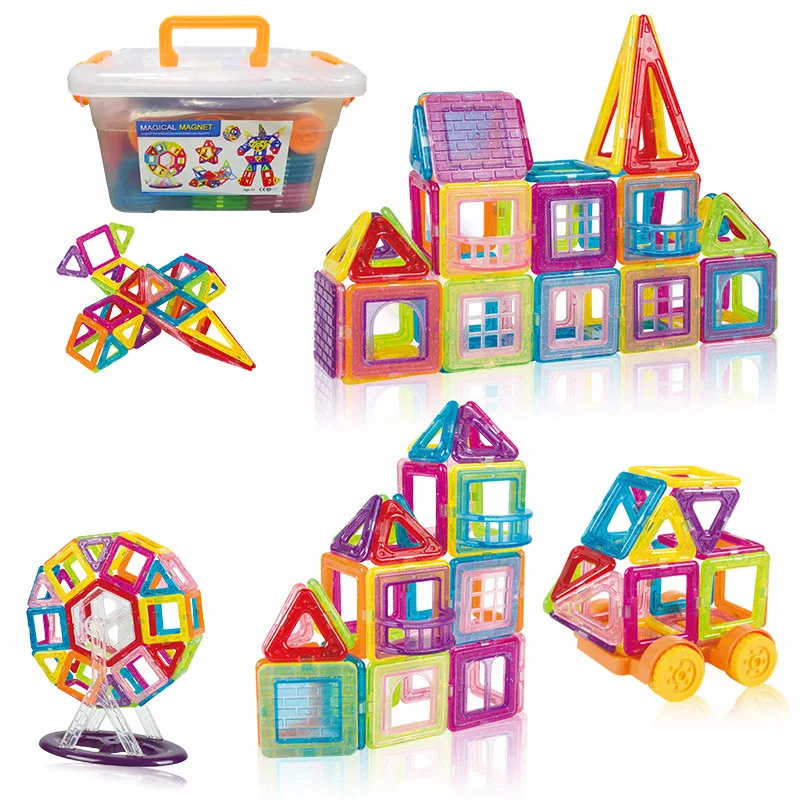 Новые магнитные Блоки Модель здание образовательное строительство Кирпичи DIY
