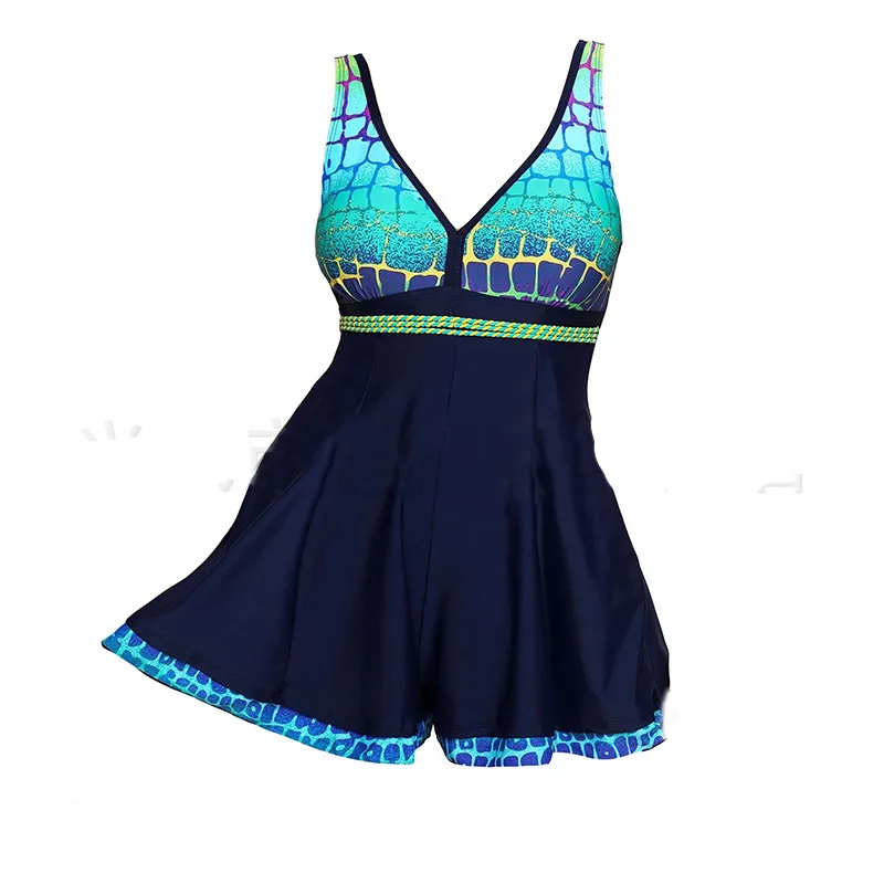 Женское купальное платье с принтом цельный купальный костюм глубоким v образным