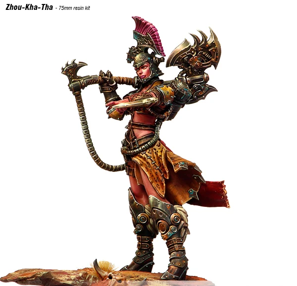 Unpainted Kit 1/24 75mm fantasy-Zhou-Kha-Tha- ancient 75mm Resin Figure miniature garage kit