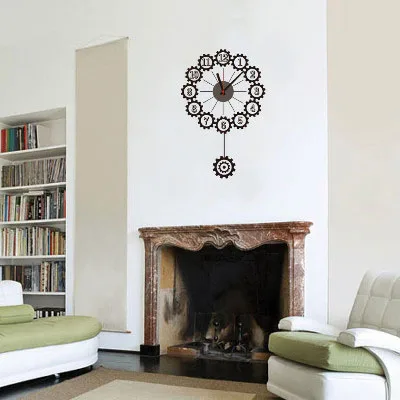 

Gear clock Sticker Bedroom Living Room Home DIY Removable Mural PVC Decal custom removable waterproof