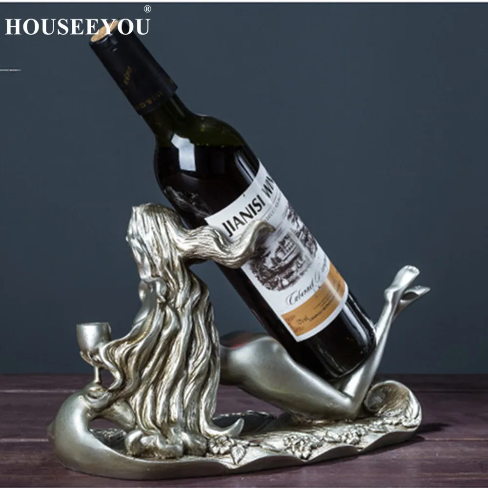 Креативная Красивая Винная стойка из смолы ретро стеллаж для винных бутылок