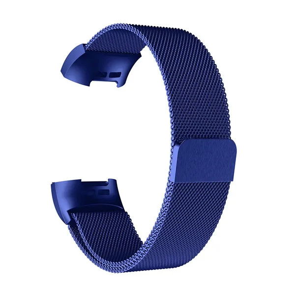 Синий Новая Миланская петля для Fitbit charge 3 Charge3, ремешок для часов, браслет из нержавеющей стали, Сменные аксессуары для часов Ремешок, браслеты - Цвет: Синий