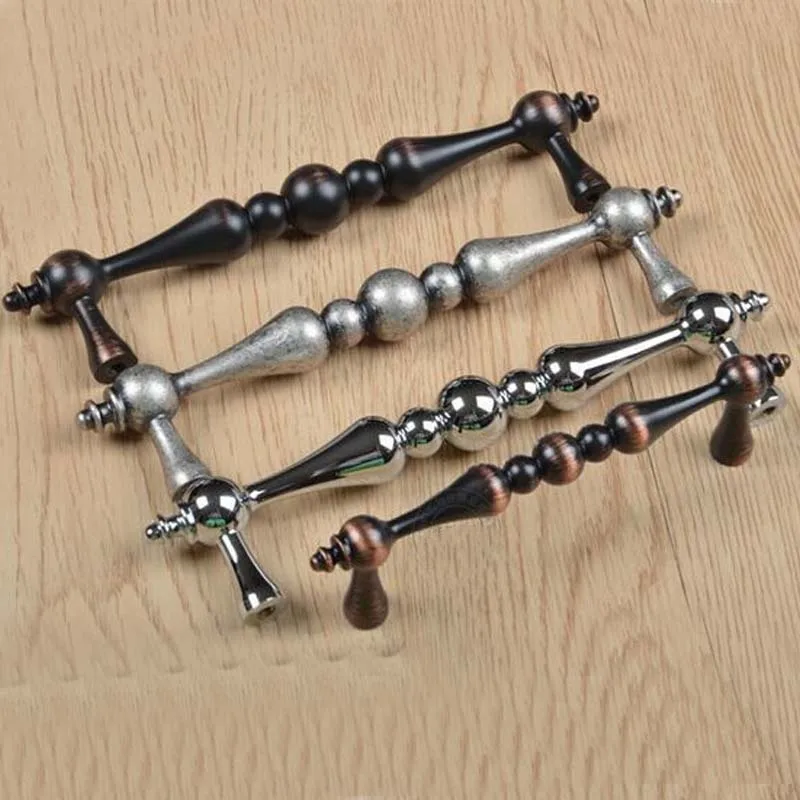 5 &quotВинтажная Φ Серебряная черная pull 96 мм ручка под старину серебряное |